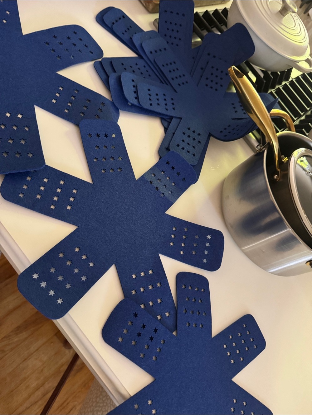 Blue Felt Pot-stacking Pads